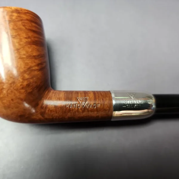 WDC Sterling Hand Made Smooth Army Mount Dublin Estate Briar Pipe, American Estates - Image 2