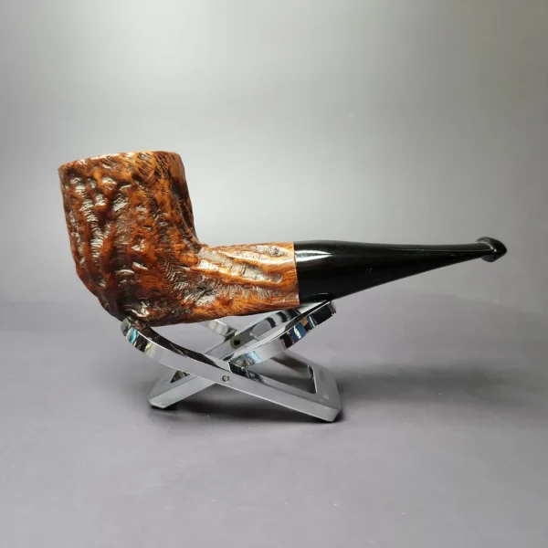 Custom-Blit Mincer Era Rusticated Billiard Estate Briar Pipe, American Estates - Image 2