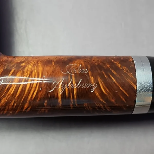 John Aylesbury 402 Smooth Billiard w/ Silver Estate Briar Pipe, Unsmoked, 9mm - Image 2