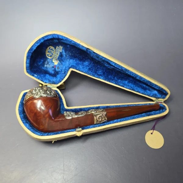 19th c. CPF Best Make Bulldog w/ Silver Antique Estate Briar Pipe, Unsmoked - Image 2
