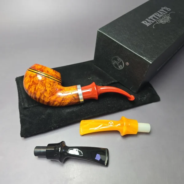 Rattray's Beltane's Fire 130 Smooth Bullmoose w/ 3 Stems Estate Briar Pipe, Unsmoked, 9mm - Image 2