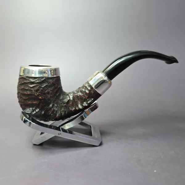 Peterson Pipe of the Year 2023 Rustic w/ Silver Cap Estate Briar Pipe, Irish Estates - Image 2