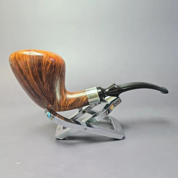 WO Larsen Straight Grain Grade 7 w/ Silver Estate Briar Pipe, Danish Estates - Image 2