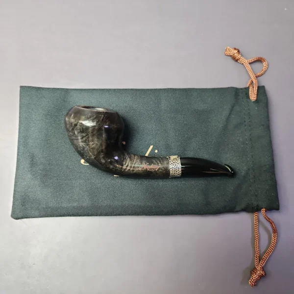 Nording Silver Classic Smooth Rhodesian Horn Estate Briar Pipe, Unsmoked - Image 2