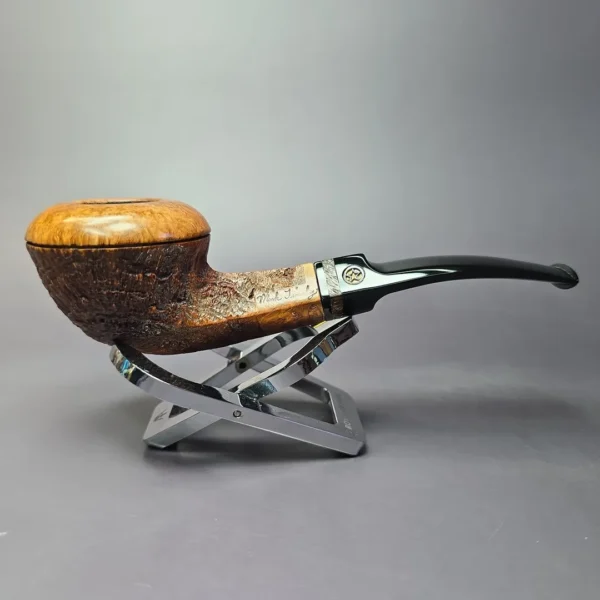 Mark Tinsky 1 Star Partially Sandblasted Bulldog Estate Briar Pipe, American Estates - Image 2