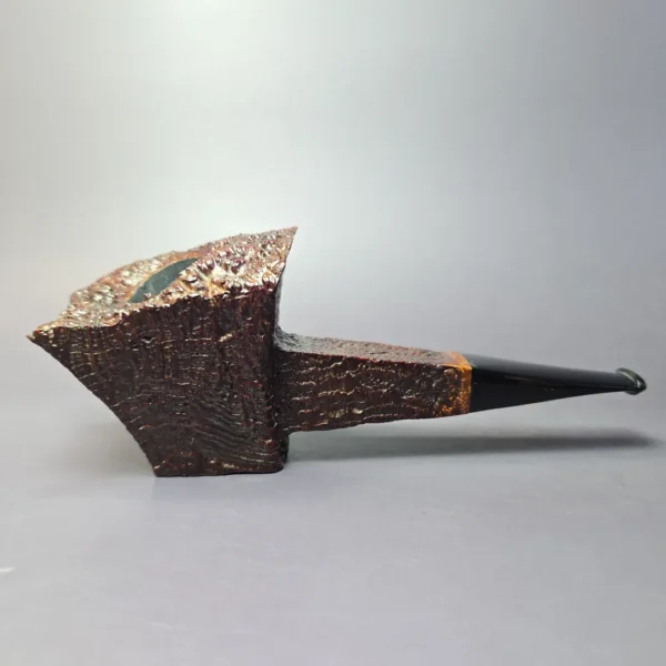 HS Studio XL Sandblasted Panel w/ Plateaux Estate Briar Pipe, Unsmoked - Image 2