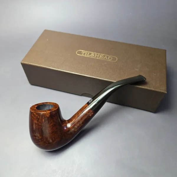 James Upshall Tilshead Grp 6 Smooth Bent Billiard Estate Briar Pipe, Unsmoked - Image 2