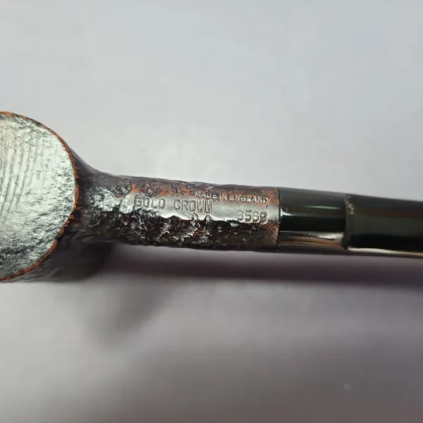 Gold Crown by GBD 9569 Sandblasted Poker Sitter Estate Briar Pipe, English Estates - Image 3