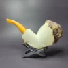 MBSD Meerschaum Deluxe Natural XL Freehand Block Meerschaum Pipe, Briar-Mortise - Image 3