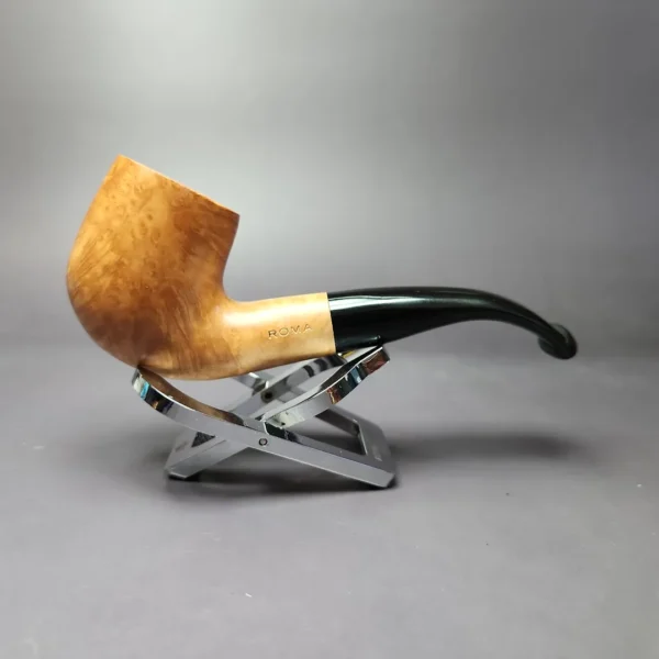 Roma Smooth Bent Billiard Estate Briar Pipe, Unsmoked - Image 3