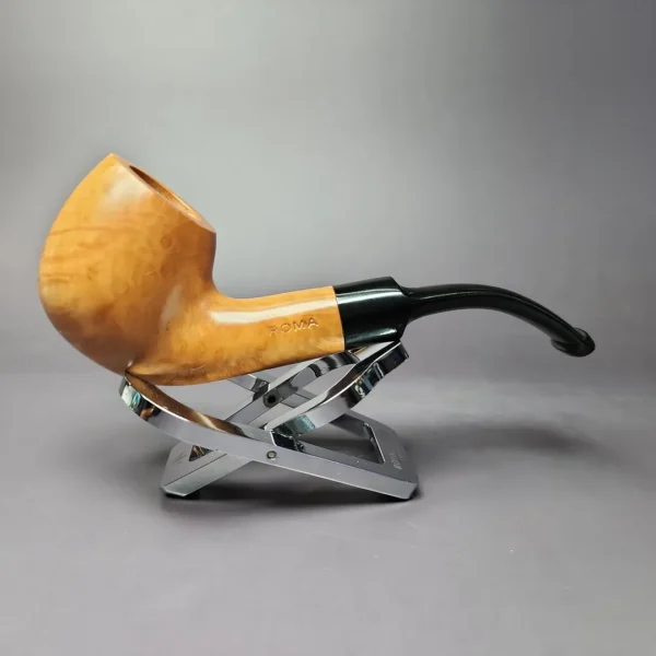 Roma Smooth Bent Apple Estate Briar Pipe, Unsmoked - Image 3