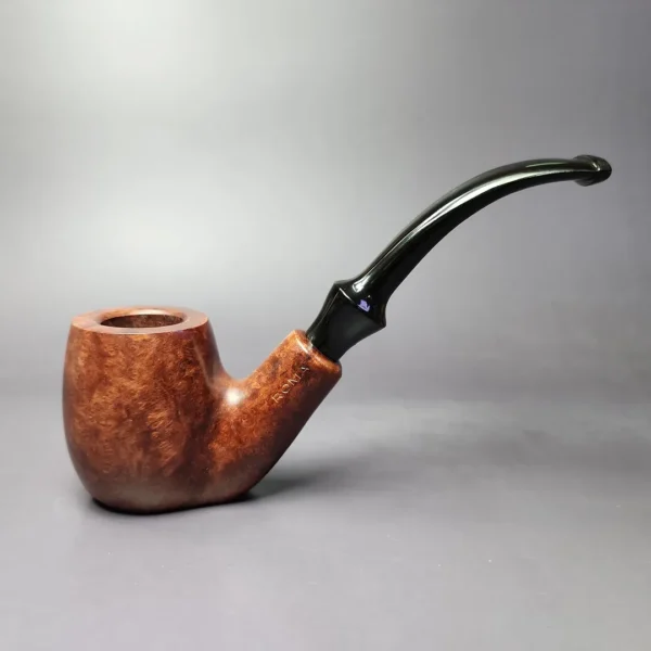 Roma Smooth Bent Billiard Sitter Estate Briar Pipe, Unsmoked - Image 3