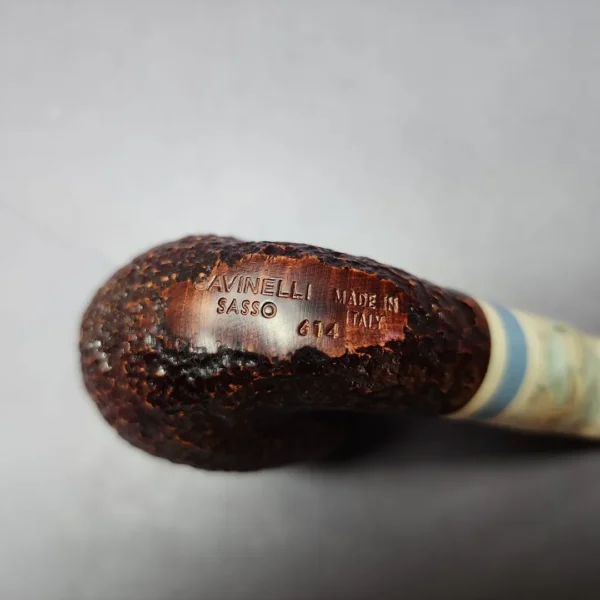 Savinelli Sasso 614 Rusticated Bent Billiard Briar Pipe, New, 6mm - Image 3