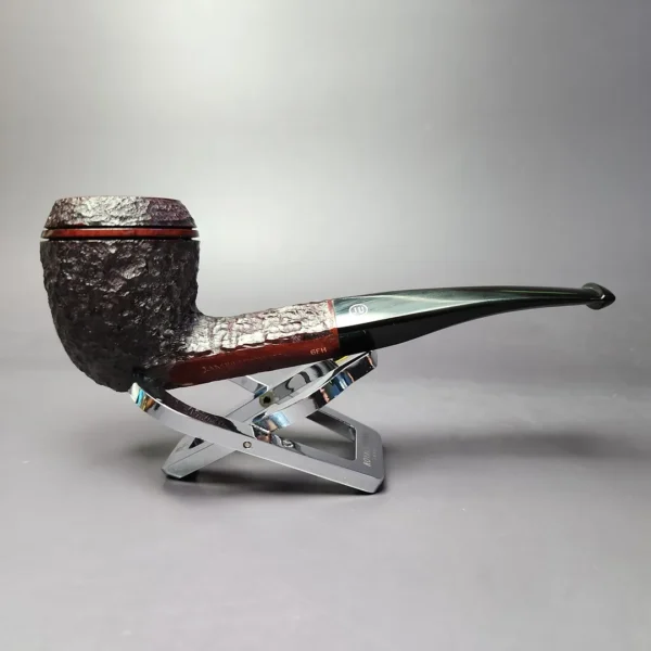 James Upshall Bark Group 6  Rusticated Bulldog Estate Briar Pipe, Unsmoked - Image 3