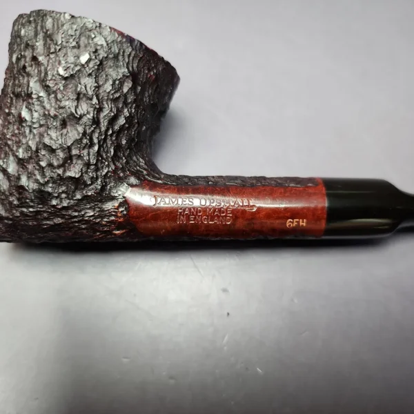 James Upshall Bark Group 6 Rusticated Skater Estate Briar Pipe, Unsmoked - Image 3