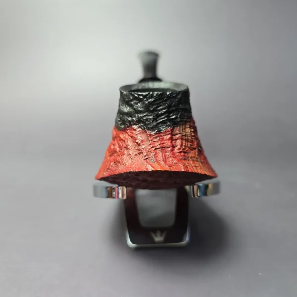HS Studio Fumed Sandblasted Volcano Estate Briar Pipe, Unsmoked - Image 3