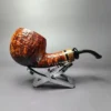 Peder Jeppesen Sandblasted Apple w/ Amberoid Estate Briar Pipe, Danish Estates - Image 3