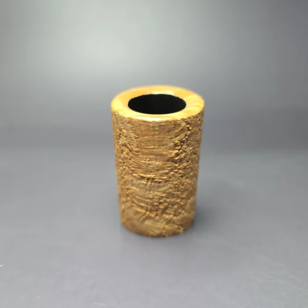J Mouton Natural Sandblast Poker w/ Black Bamboo Handmade Briar Pipe, New - Image 3