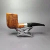 Savinelli Autograph Part Sandblasted Freehand w/ Silver Estate Briar Pipe, Italian Estates - Image 3