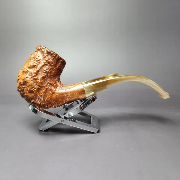 Caminetto Business 192 Large Rusticated Bent Billiard Estate Briar Pipe, Italian Estates - Image 3