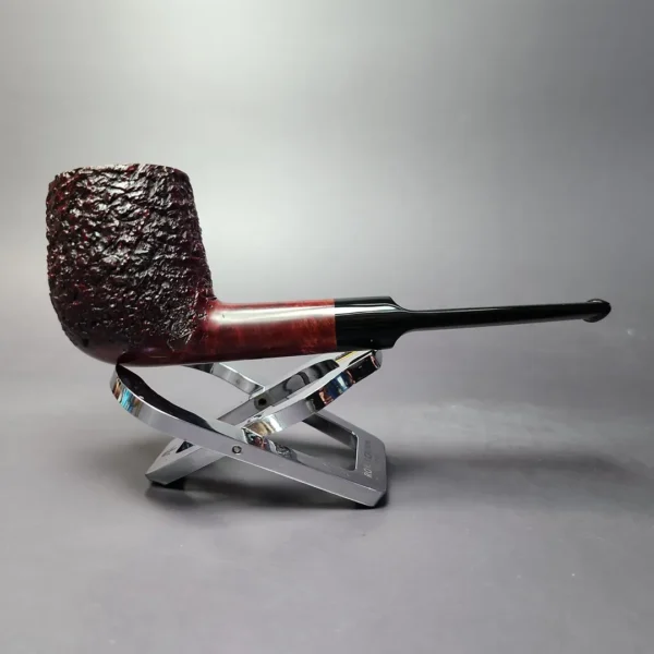 Sean Reum Glacier "Chipblast" Rusticated Billiard Briar Pipe, New - Image 3