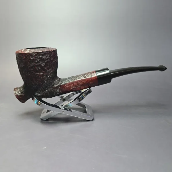 James Upshall Bark Extra Large Rusticated Cavalier Estate Briar Pipe, Unsmoked - Image 3
