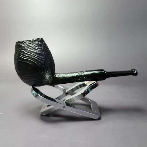 Proxima by Piero Vitale Black Sandblasted Egg Estate Briar Pipe, New - Image 2