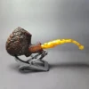 Caminetto Business Rusticated Egg Estate Briar Pipe, Italian Estates - Image 3