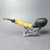 J Mouton Sandblasted Tomato w/ Bamboo Handmade Briar Pipe, New - Image 4