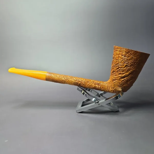 Merchant Service Originals by G. Polla XL Sandblasted Dublin Handmade Briar Pipe, New - Image 4