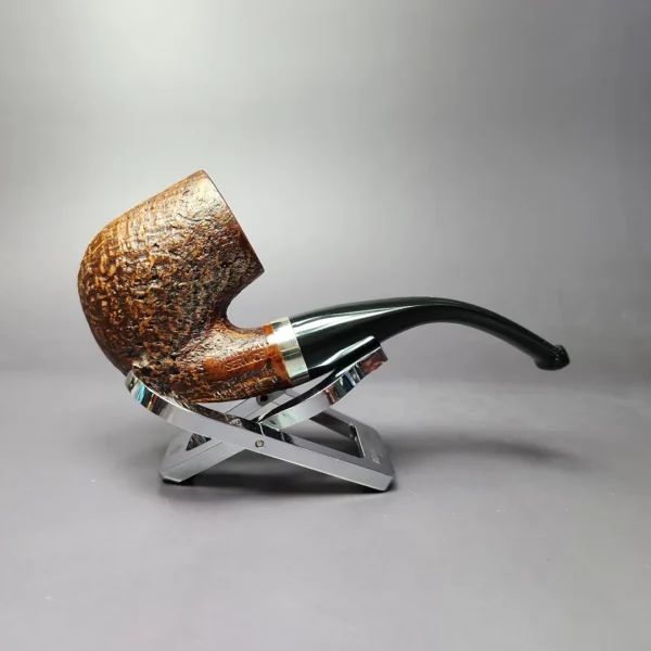 Merchant Service Sandblasted “Full Bent” Bent Billiard Artisan Briar Pipe, New - Image 4