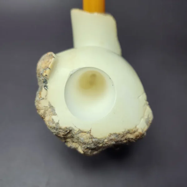 MBSD Meerschaum Deluxe Natural XL Freehand Block Meerschaum Pipe, Briar-Mortise - Image 4
