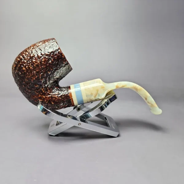 Savinelli Sasso 614 Rusticated Bent Billiard Briar Pipe, New, 6mm - Image 4