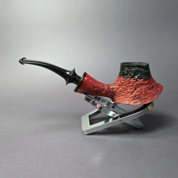 HS Studio Fumed Sandblasted Volcano Estate Briar Pipe, Unsmoked - Image 4