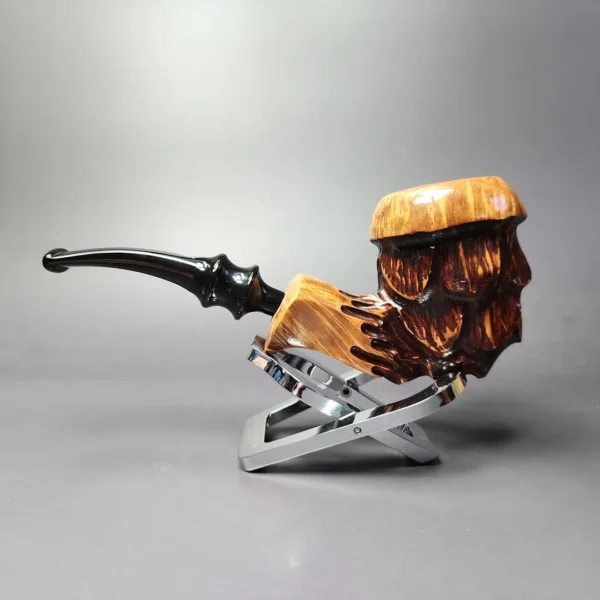 Nording Spruce Partially Rusticated Freehand Estate Briar Pipe, Unsmoked - Image 4