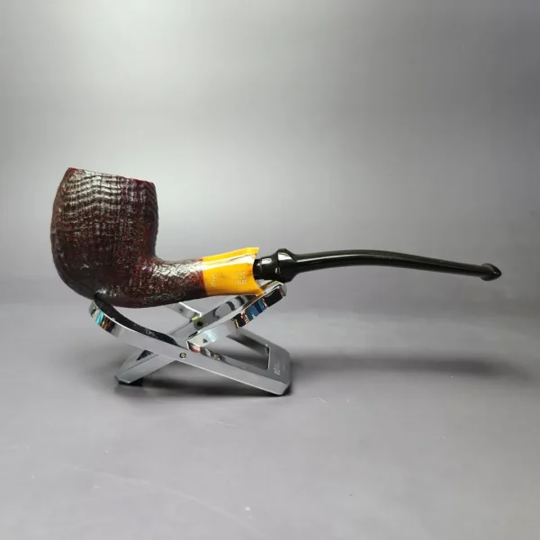 Hilson Unicorn Sandblasted Egg w/ Acrylic Estate Briar Pipe, Dutch Estates - Image 4