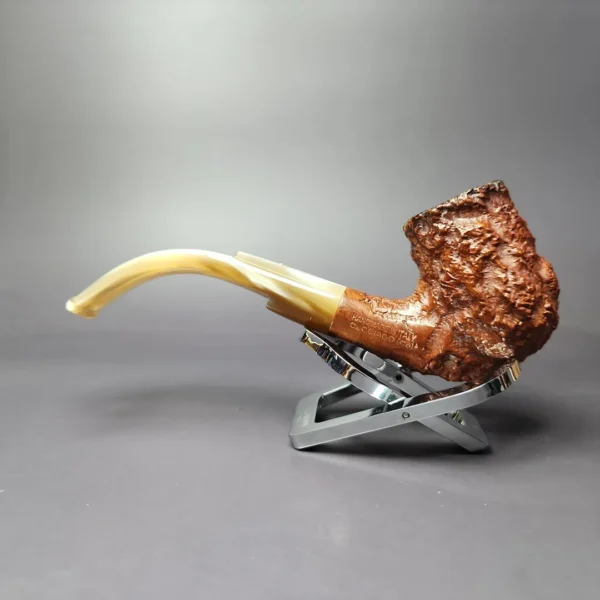 Caminetto Business 192 Large Rusticated Bent Billiard Estate Briar Pipe, Italian Estates - Image 4