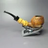 Chris Asteriou Contast Sandblasted Apple w/ Bamboo Estate Briar Pipe, Unsmoked - Image 4