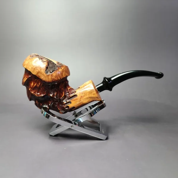 Nording Spruce Partially Rusticated Freehand Estate Briar Pipe, Unsmoked - Image 4