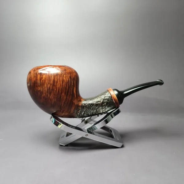 Gregor Lobnik 4 Star Partially Sandblasted Acorn Estate Briar Pipe, Unsmoked - Image 4