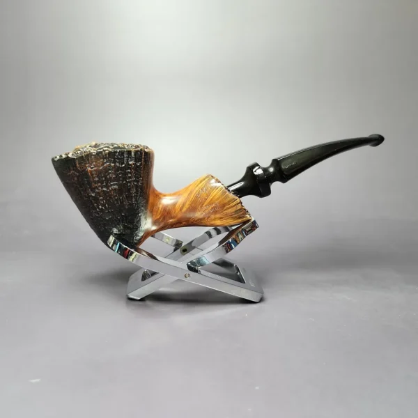 Bari Wiking 7095 Part Sandblasted Freehand Estate Briar Pipe, Danish Estates - Image 4
