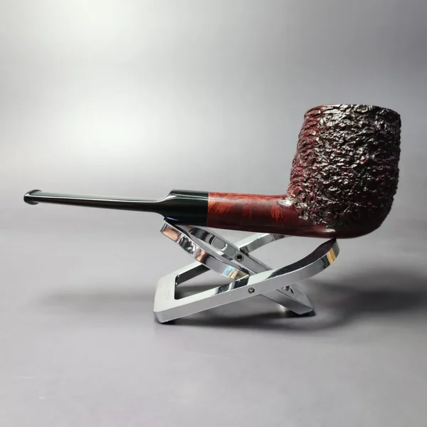 Sean Reum Glacier "Chipblast" Rusticated Billiard Briar Pipe, New - Image 4