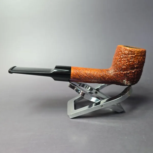 Merchant Service Originals by G. Polla Sandblasted Billiard Handmade Briar Pipe, New - Image 4