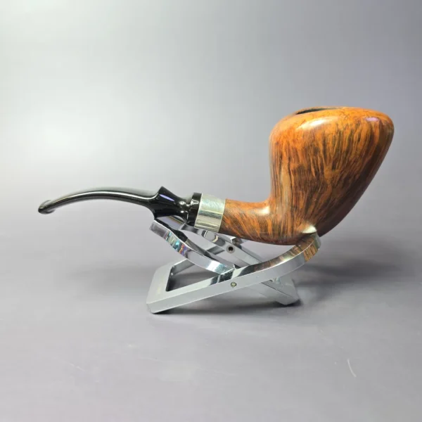 WO Larsen Straight Grain Grade 7 w/ Silver Estate Briar Pipe, Danish Estates - Image 4
