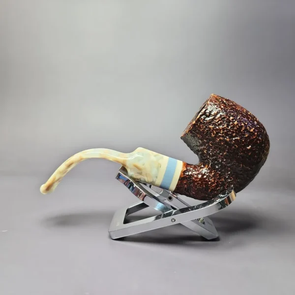 Savinelli Sasso 614 Rusticated Bent Billiard Briar Pipe, New, 6mm - Image 5