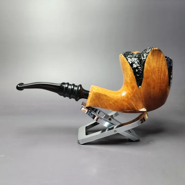 Nording Spiral Partially Rusticated Freehand Estate Briar Pipe, Unsmoked - Image 5