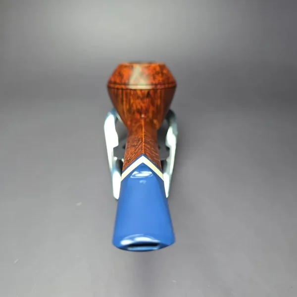 Manduela Smooth Bulldog w/ Bone & Blue Ebonite Estate Briar Pipe, Unsmoked - Image 5