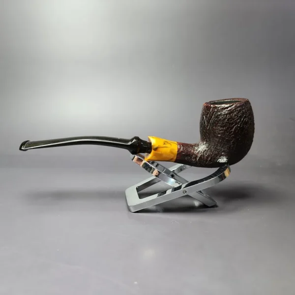 Hilson Unicorn Sandblasted Egg w/ Acrylic Estate Briar Pipe, Dutch Estates - Image 5