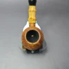 Chris Asteriou Contast Sandblasted Apple w/ Bamboo Estate Briar Pipe, Unsmoked - Image 5