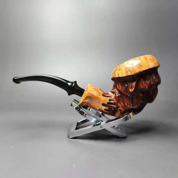Nording Spruce Partially Rusticated Freehand Estate Briar Pipe, Unsmoked - Image 5
